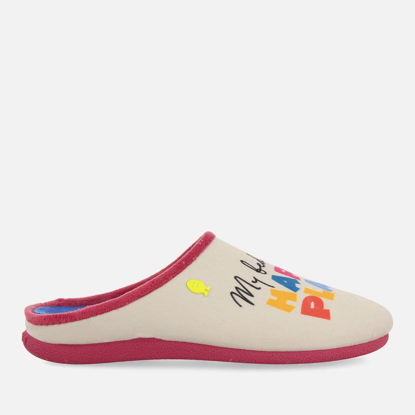 ZAPATILLAS DE CASA BEIGE MENSAJE DANSVILLE