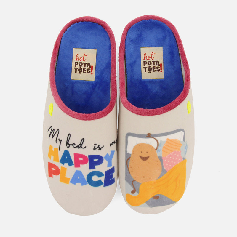 ZAPATILLAS DE CASA BEIGE MENSAJE DANSVILLE