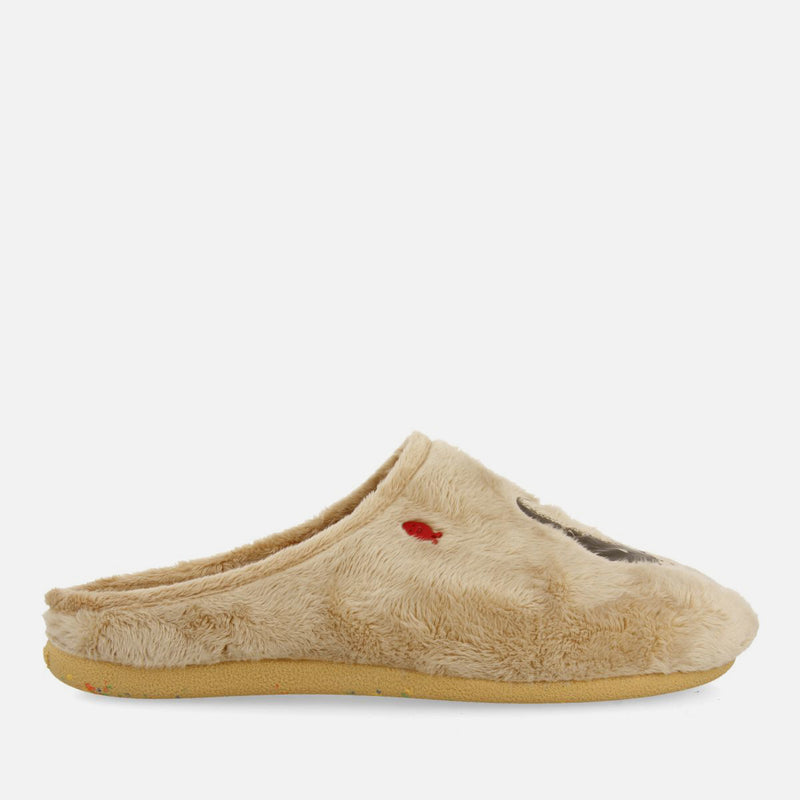 CALICOON FAUX FUR PRINT HOUSE SLIPPERS