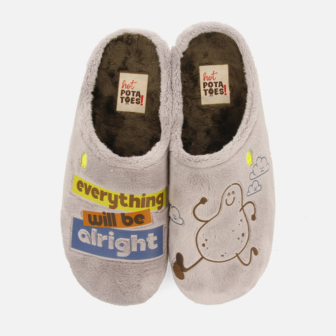 GENESEE FAUX FUR PRINT HOUSE SLIPPERS