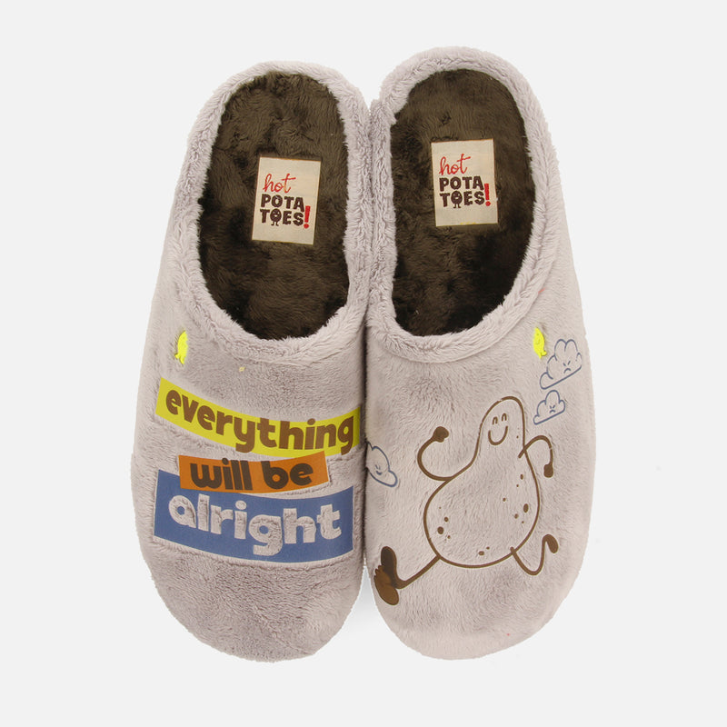 GENESEE FAUX FUR PRINT HOUSE SLIPPERS