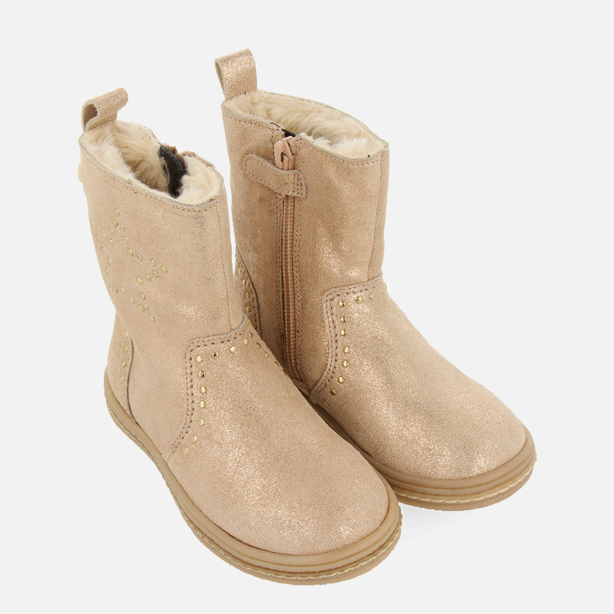 BOTAS METALIZADAS TACHUELAS PIEL ACHAU