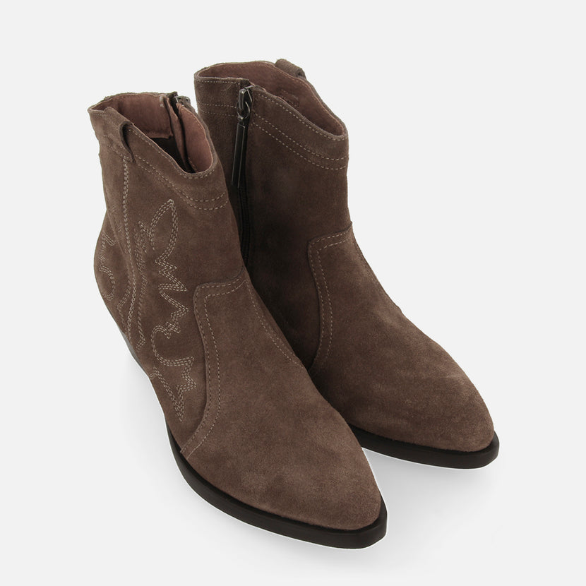 BOTINES COWBOY TACÓN PIEL SERRAJE LENZING