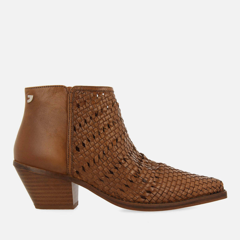 BRAIDED COWBOY BOOTS WITH LEATHER HEEL LIVONIA