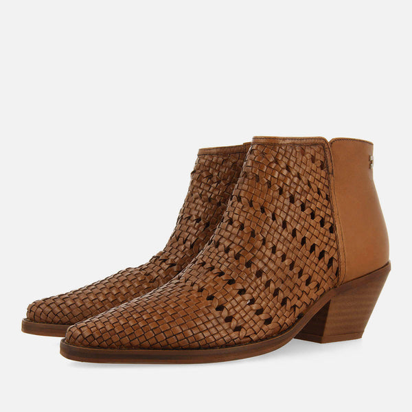 BRAIDED COWBOY BOOTS WITH LEATHER HEEL LIVONIA