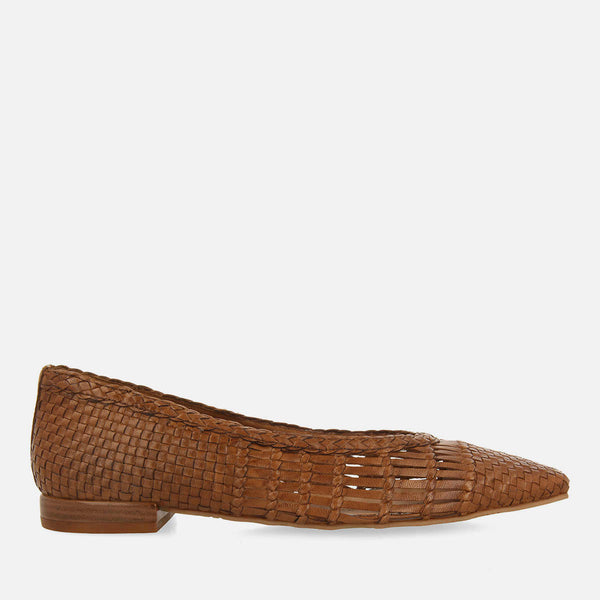 BRAIDED LEATHER BALLET FLATS MORIAH