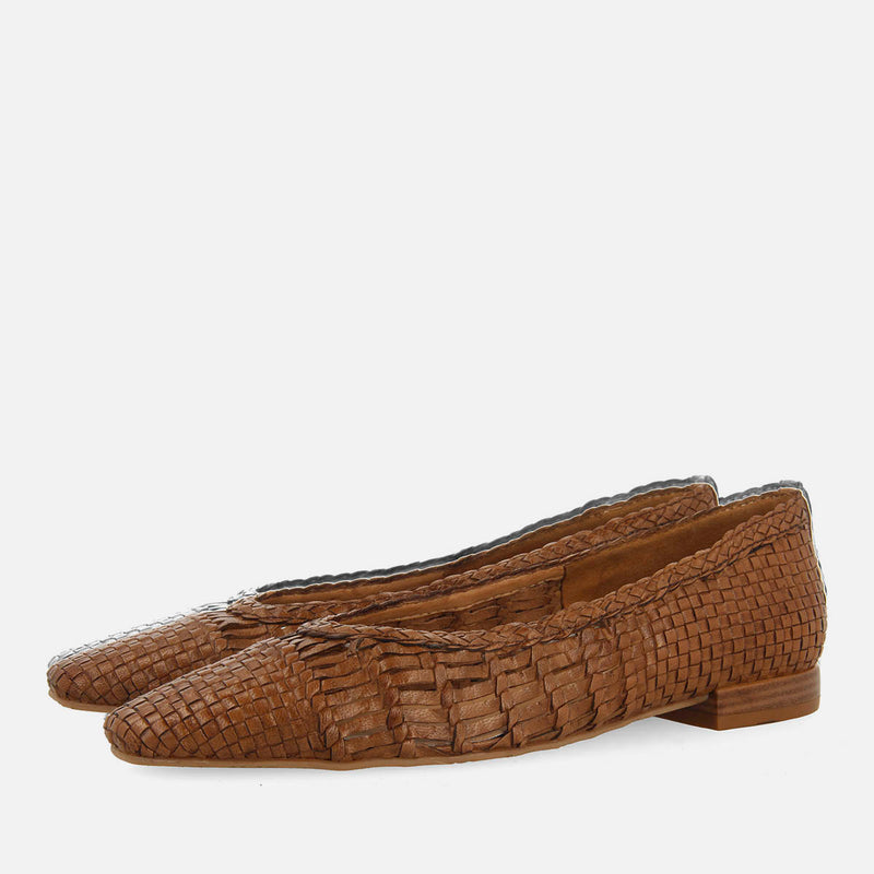 BRAIDED LEATHER BALLET FLATS MORIAH