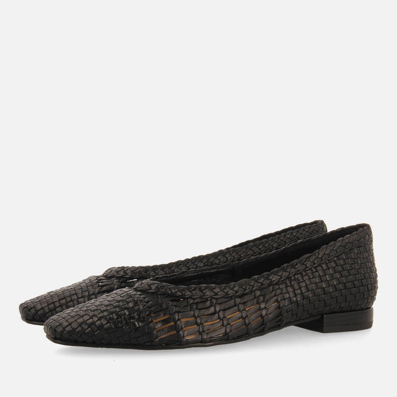 BRAIDED LEATHER BALLET FLATS MORIAH