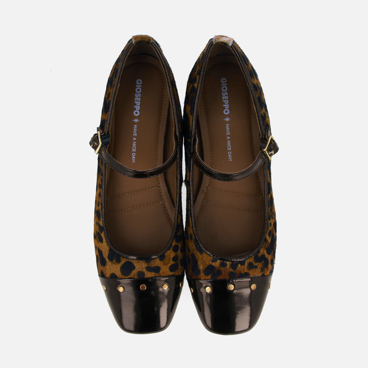 BALLERINE MERCEDITAS IN PELLE STAMPA LEOPARDO SERED