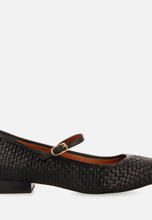 BALLERINES MARY JANES EN CUIR TRESSÉ BODJAK