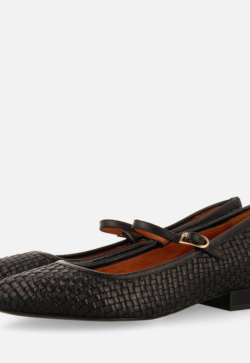 BALLERINES MARY JANES EN CUIR TRESSÉ BODJAK
