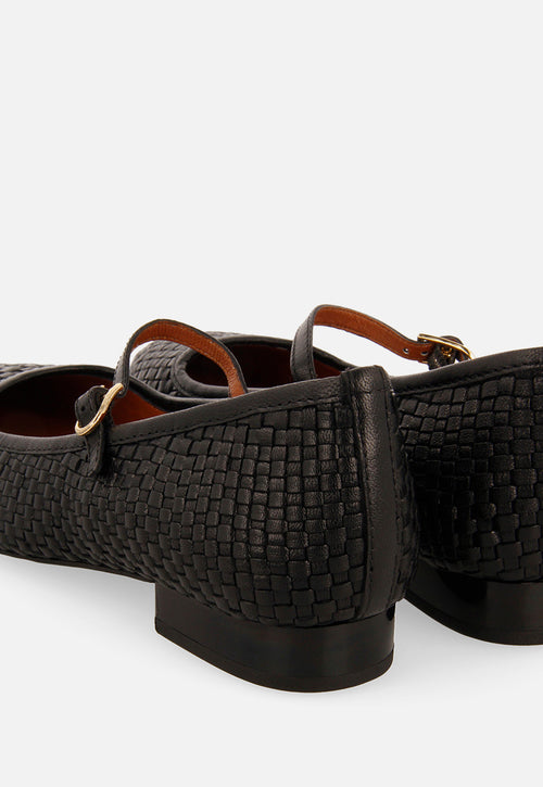 BALLERINES MARY JANES EN CUIR TRESSÉ BODJAK