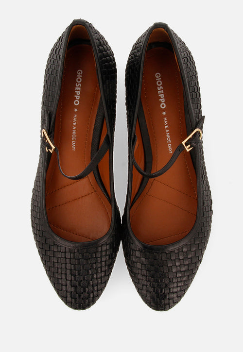 BALLERINES MARY JANES EN CUIR TRESSÉ BODJAK