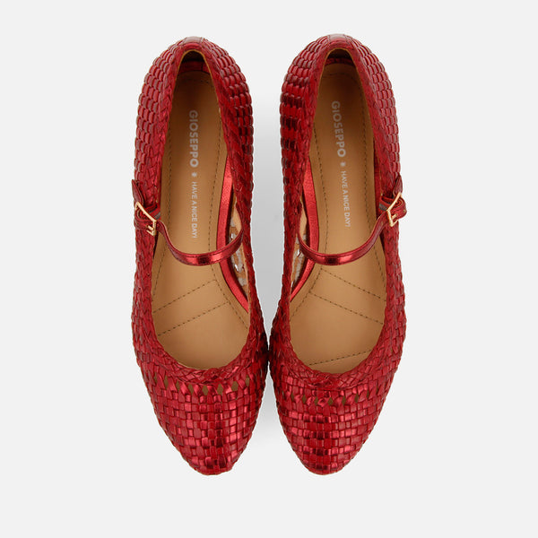 BALLET FLATS MARY JANES BRAIDED LEATHER SKALICA
