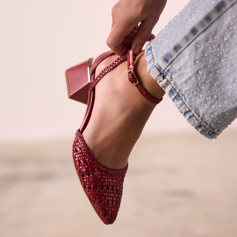 BRAIDED LEATHER PUMPS SARKAD