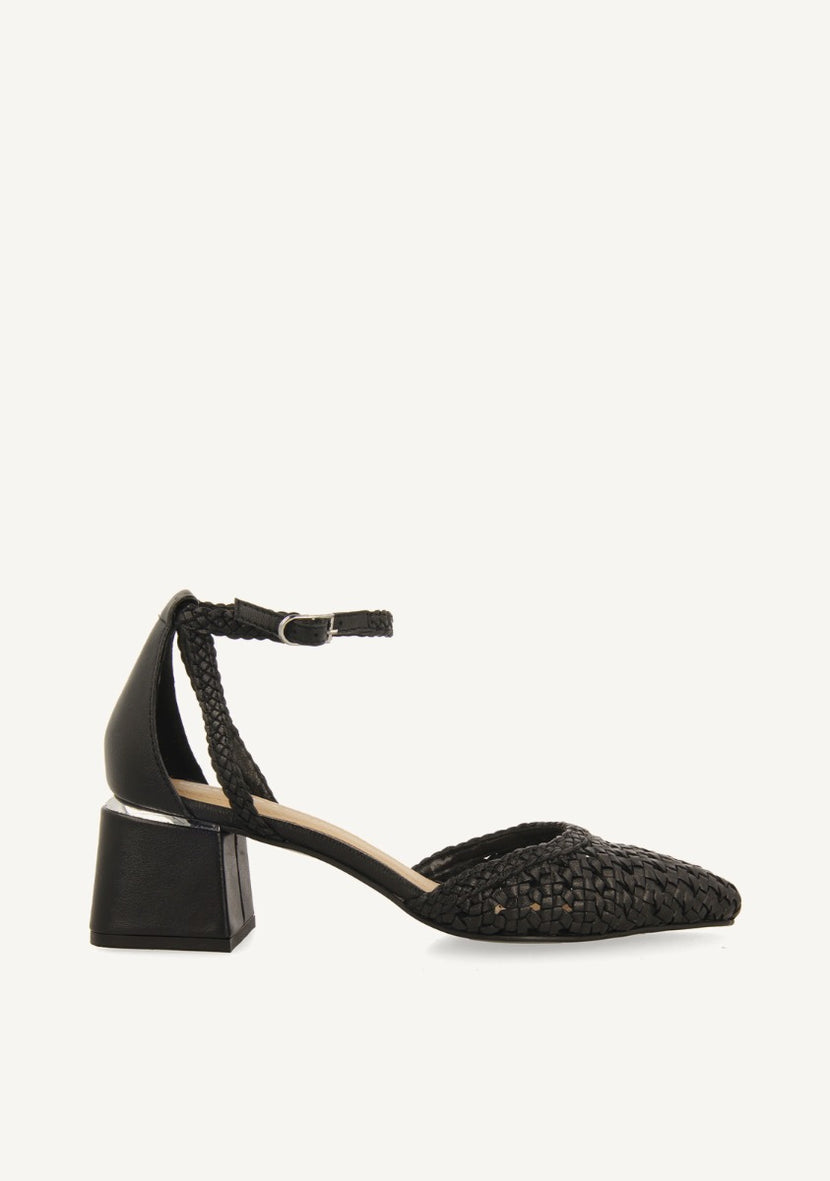 Escarpins En Cuir Tressé SARKAD - Chaussures Salon Confortables Talon 5cm