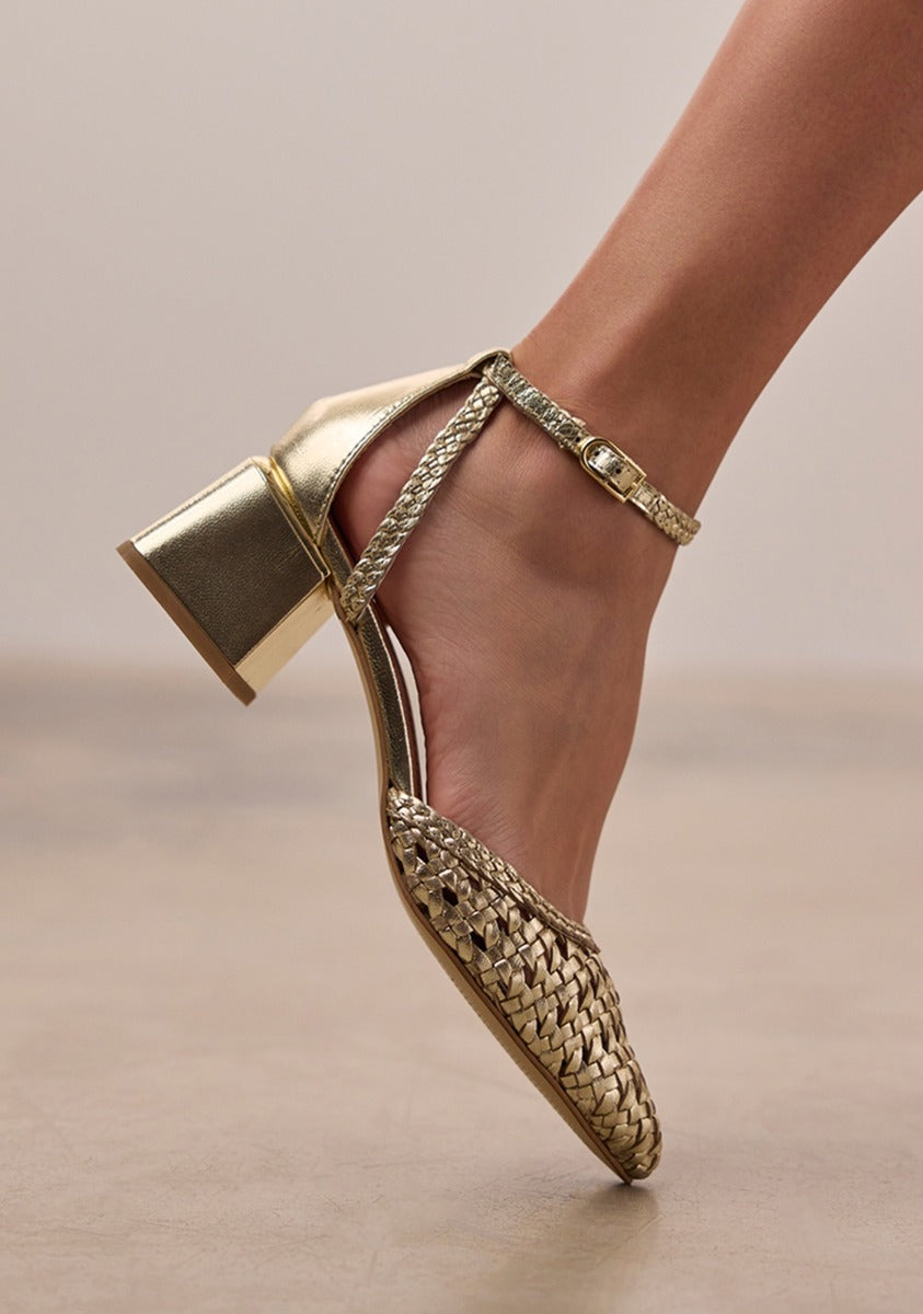 BRAIDED LEATHER PUMPS SARKAD