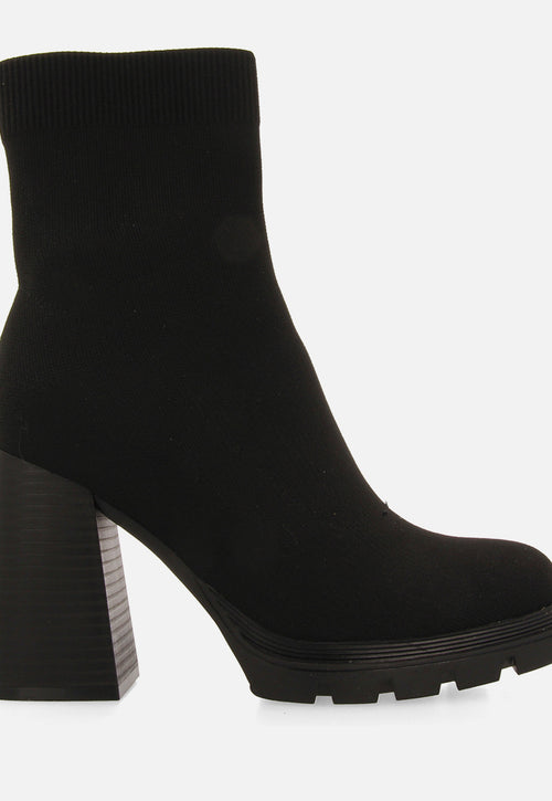 SOCKS-STYLE ANKLE BOOTS WITH HEEL AND TRACK SOLE KENDERES