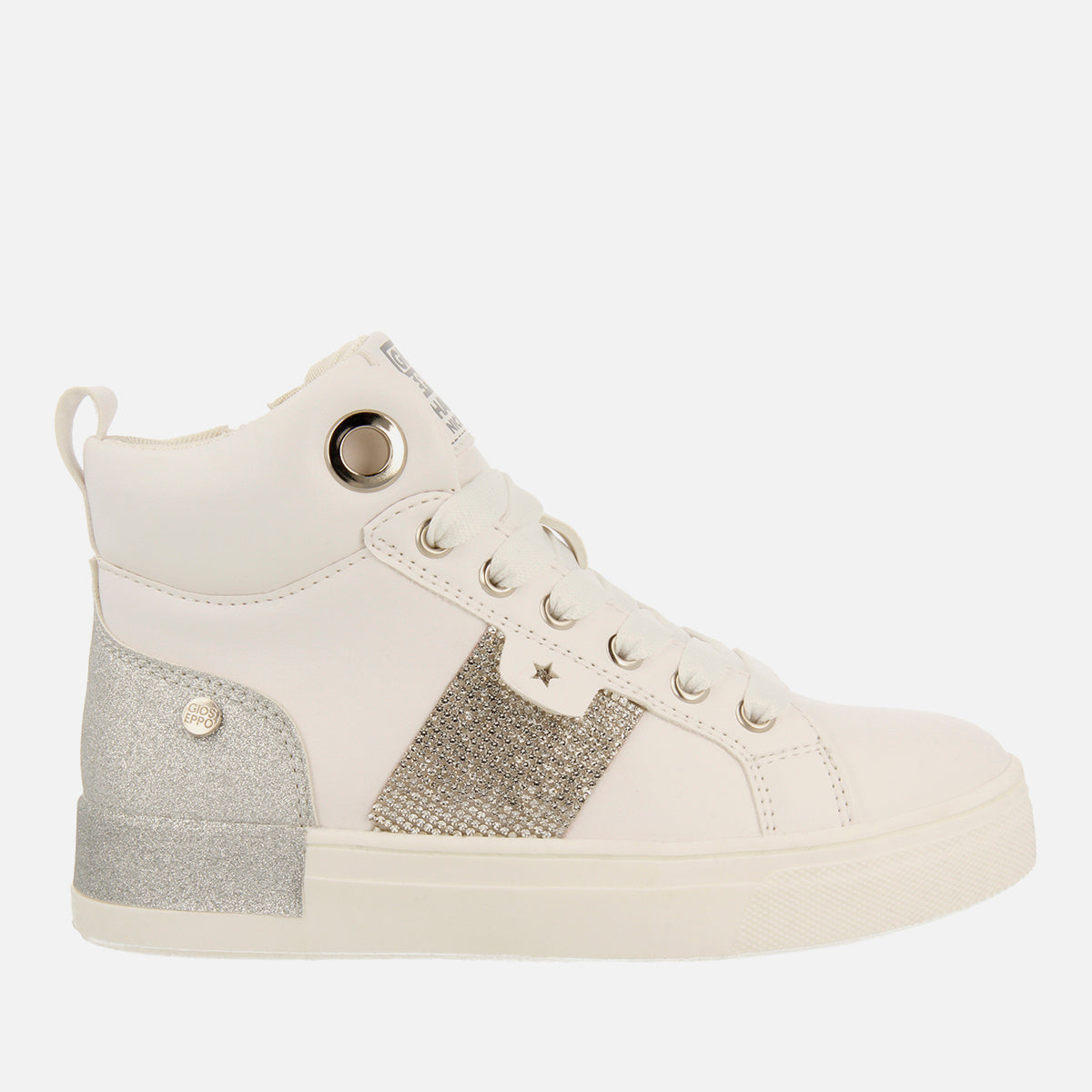 SCARPE DA TENNIS ALTE CON GLITTER E STRASS RUDME