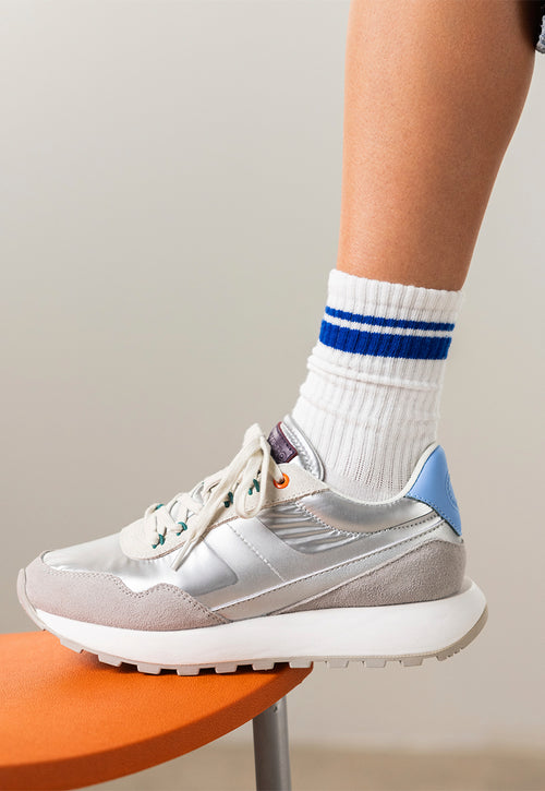 METALLIC LEATHER SNEAKERS PRAESTO