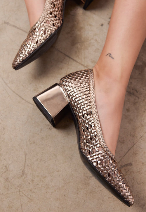 ZAPATOS DE SALÓN TRENZADO PIEL NITRA