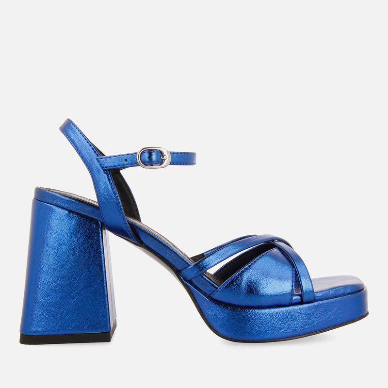 SANDALIAS METALIZADAS TACÓN TIRAS APETLON