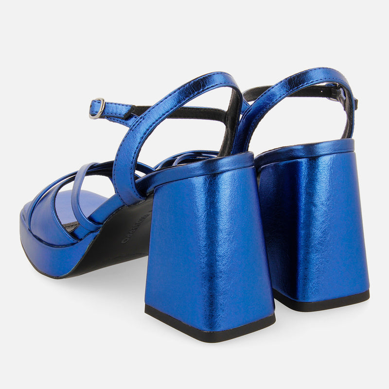 SANDALIAS METALIZADAS TACÓN TIRAS APETLON