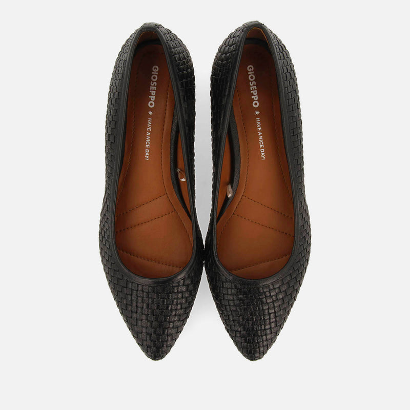 SAPATOS DE SALTO EM COURO TRANÇADO KOMADI