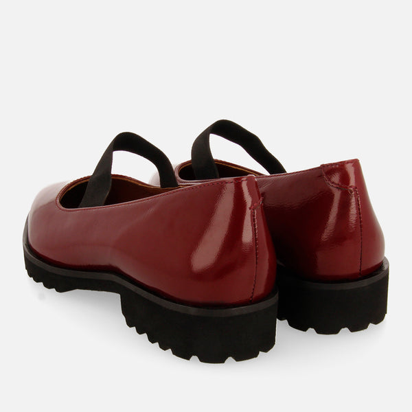 BALLERINE IN PELLE EFFETTO VERNICE E SUOLA TRACK DOBSINA