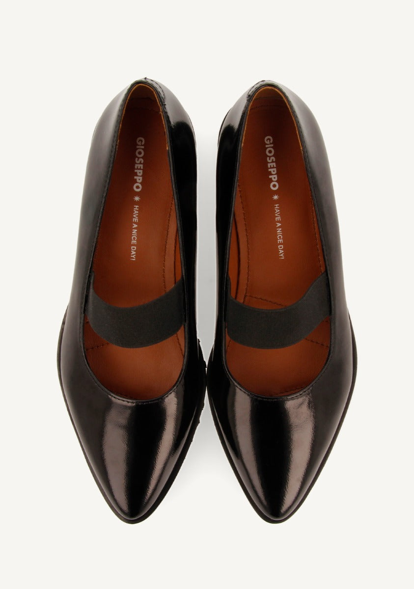 BALLERINE IN PELLE EFFETTO VERNICE E SUOLA TRACK DOBSINA