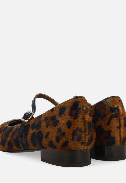 BALLERINE MERCEDITAS IN PELLE CON STAMPA LEOPARDO BONYHAD