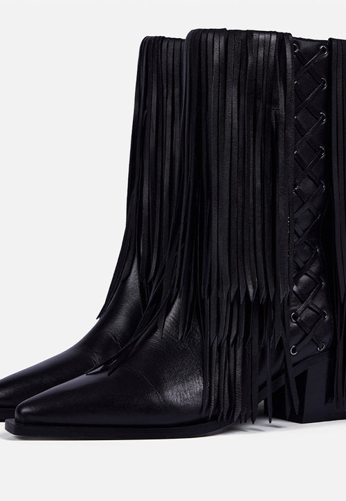 BOTAS TACÓN PIEL FLECOS - NINA BY MARÍA ESCOTÉ