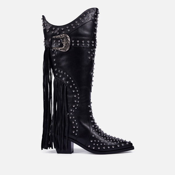 BOTAS TACÓN PIEL TACHAS Y FLECOS - ARETHA BY MARÍA ESCOTÉ