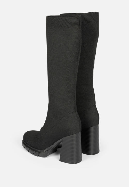 BOTAS ALTAS TIPO CALCETÍN TACÓN Y SUELA TRACK LAURENS