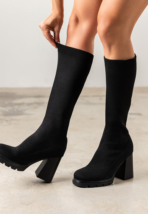 BOTAS ALTAS TIPO CALCETÍN TACÓN Y SUELA TRACK LAURENS