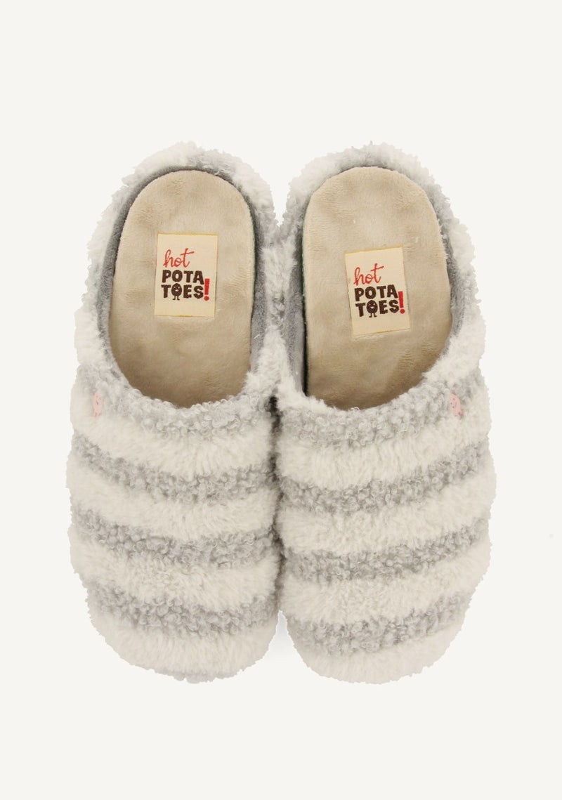 ZAPATILLAS DE CASA RAYAS PELO SKARUP
