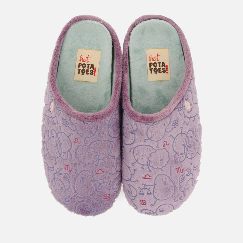 ZAPATILLAS DE CASA PELO ESTAMPADO HORÓSCOPO THROOP