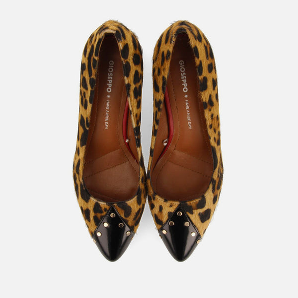 ZAPATOS DE SALÓN TACHUELAS PIEL ESTAMPADO DE LEOPARDO GALEN