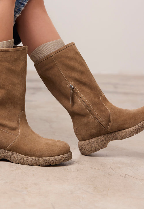 BOTAS MULTIPOSICIÓN PIEL SERRAJE CON PELO KOSSEN