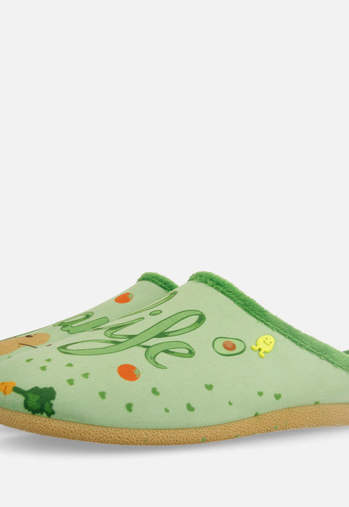 VEGAN LIFE GREEN HOUSE SLIPPERS