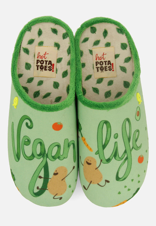 VEGAN LIFE GREEN HOUSE SLIPPERS