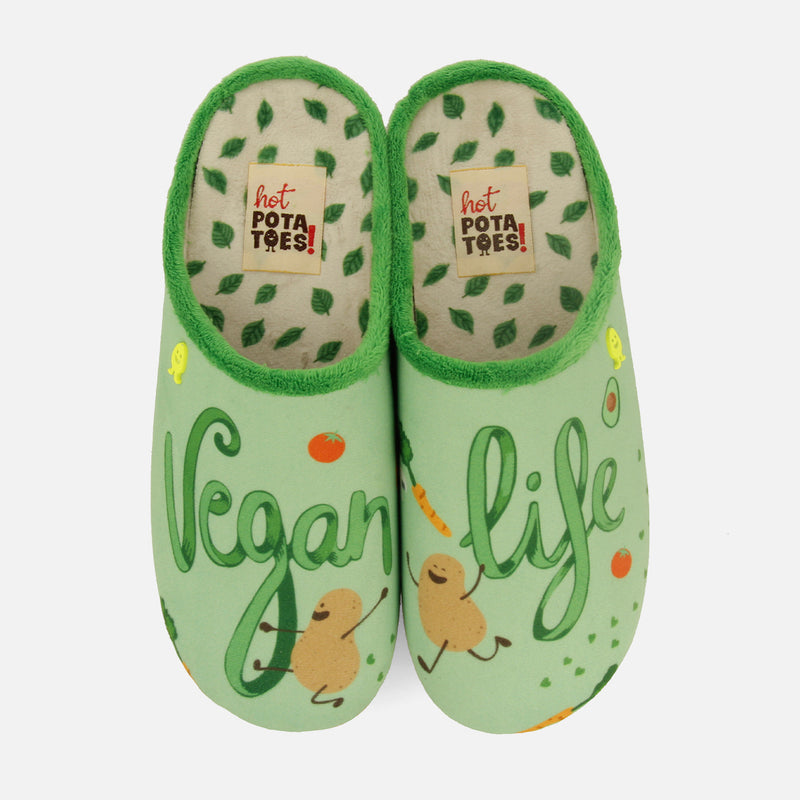 VEGAN LIFE GREEN HOUSE SLIPPERS