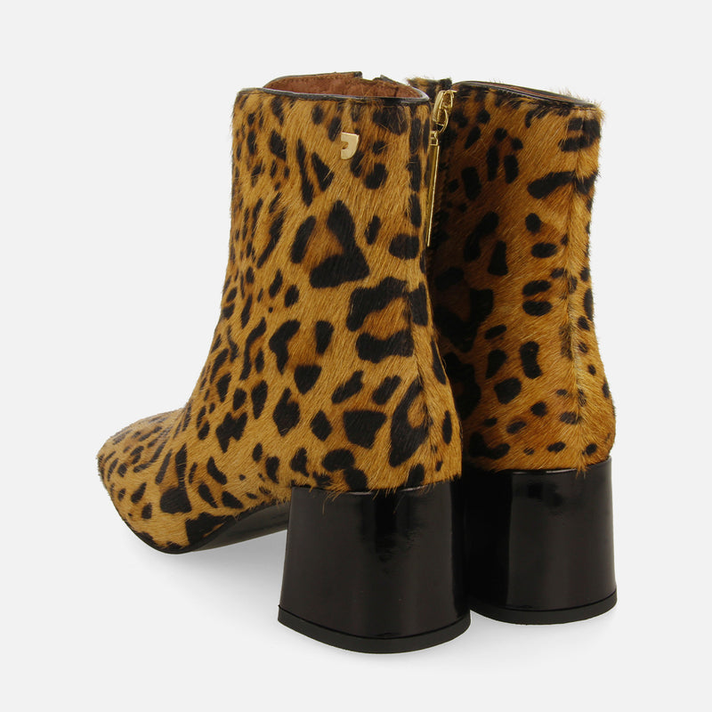 TUXEDO WOMEN'S LEOPARD PRINT ANKLE BOOTS