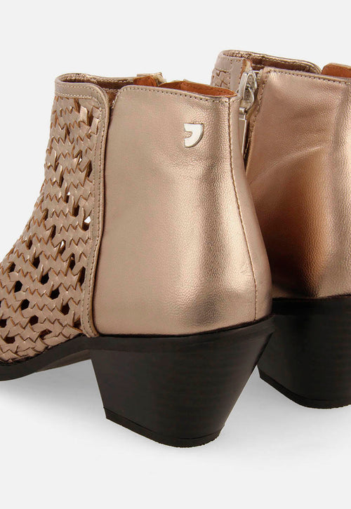 COWBOY BRAIDED HEEL LEATHER BOOTIES CRAWFORD