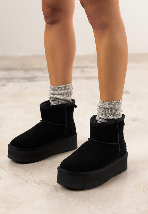 BLACK AUSTRALIAN PLATFORM BOOTS FOR WOMEN BANCROFT