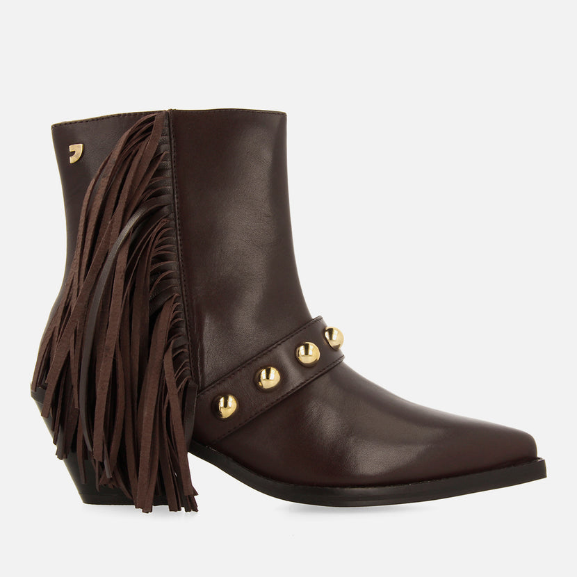 BOTINES TACÓN PIEL FLECOS Y TACHAS CLARKSVILLE