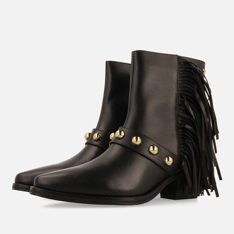 BOTINES TACÓN PIEL FLECOS Y TACHAS CLARKSVILLE