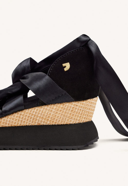 ZAPATILLAS ABIERTAS PIEL CUÑA RAFIA CORNVILLE