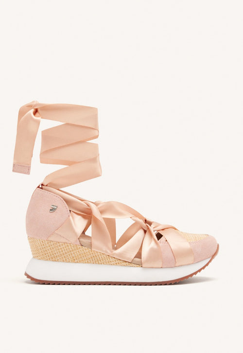 ZAPATILLAS ABIERTAS PIEL CUÑA RAFIA CORNVILLE