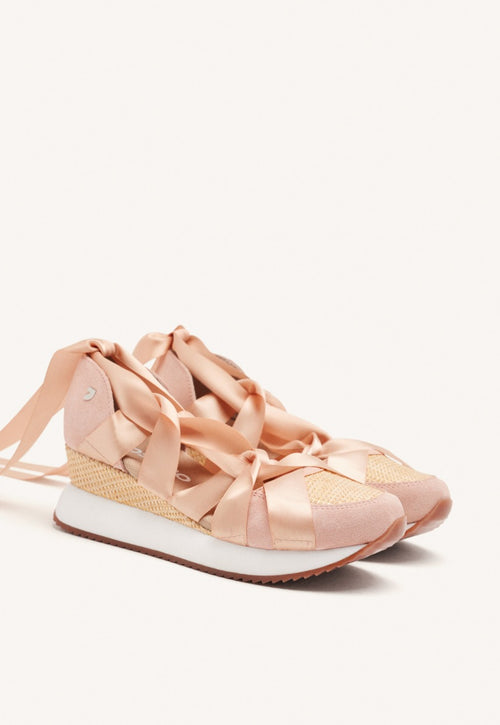 ZAPATILLAS ABIERTAS PIEL CUÑA RAFIA CORNVILLE